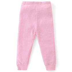 Babyhug Cotton Full Sleeves Front Open Thermal Vest And Leggings- Pink