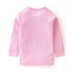 Babyhug Cotton Full Sleeves Solid Color Vest Pullover & Bottom Thermal Wear Combo Pack Of 3 -Pink