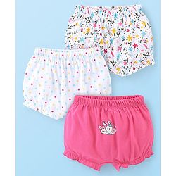 Babyhug 100% Cotton Floral Printed Bloomer  Pack of 3 - Multicolor