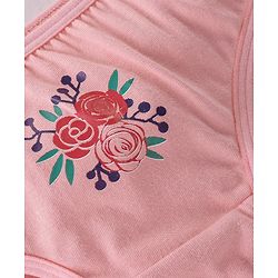 Babyhug 100% Cotton Knit Floral Printed Panties Pack of 3 - Pink & White