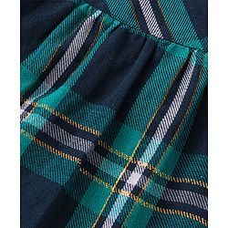 Babyhug 100% Cotton Full Sleeves Checks Top with Frill Detailing - Green & Black
