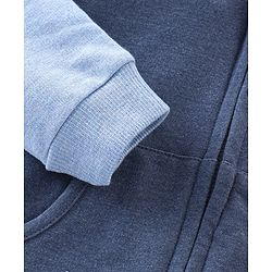 Babyhug Cotton Knit Full Sleeves Sweat Jacket With Bear Print - Grey & Blue