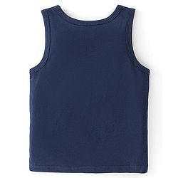 Babyhug 100% Cotton Single Jersey Knit Sando Stripes & Teddy Print Pack of 3 - Brown Navy Blue & Red