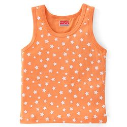 Babyhug 100% Cotton Single Jersey Knit Sleeveless Vests Stripes & Star Print Pack of 3 - Blue & Orange
