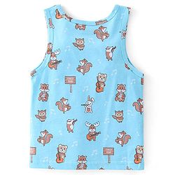 Babyhug 100% Cotton Single Jersey Knit Sleeveless Vests Stripes & Star Print Pack of 3 - Blue & Orange