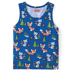 Babyhug 100% Cotton Knit Sleeveless Sando Fox Print Pack of 3 - Multicolour