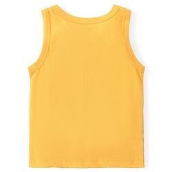 Babyhug 100% Cotton Sleeveless Sando Vests Stripes & Bear Print Pack of 3- Blue & Yellow