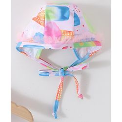 Babyhug Sleeveless Frock Swimsuit Ice Cream Print - Pink