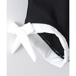 Babyhug Half Sleeves Frock Swimsuit - Black
