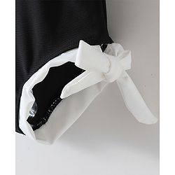 Babyhug Half Sleeves Frock Swimsuit - Black
