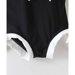 Babyhug Half Sleeves Frock Swimsuit - Black
