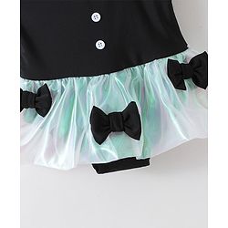 Babyhug Sleeveless Frock Swimsuit Bow Appliques -Black