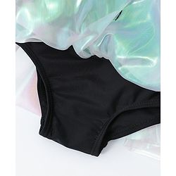 Babyhug Sleeveless Frock Swimsuit Bow Appliques -Black