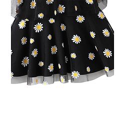 Babyhug Sleeveless Frock Swimsuit with Shorts Floral Print - Black