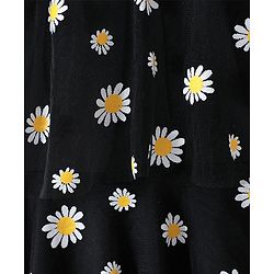 Babyhug Sleeveless Frock Swimsuit with Shorts Floral Print - Black