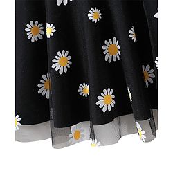 Babyhug Sleeveless Frock Swimsuit with Shorts Floral Print - Black