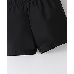 Babyhug Sleeveless Frock Swimsuit with Shorts Floral Print - Black