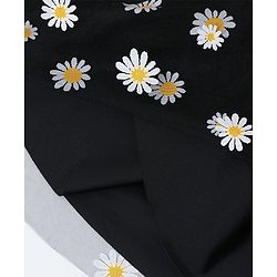 Babyhug Sleeveless Frock Swimsuit with Shorts Floral Print - Black