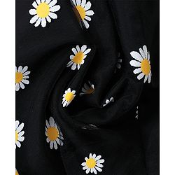 Babyhug Sleeveless Frock Swimsuit with Shorts Floral Print - Black