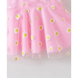 Babyhug Sleeveless Frock Swimsuit with Shorts Floral Print - Pink