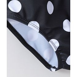 Babyhug Sleeveless Two Piece Checked Swimsuit with Cap - Black