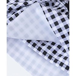 Babyhug Sleeveless Two Piece Checked Swimsuit with Cap - Black