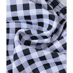Babyhug Sleeveless Two Piece Checked Swimsuit with Cap - Black