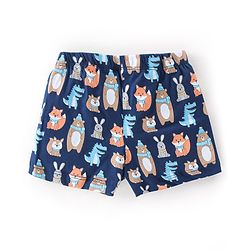Babyhug 100% Cotton Trunk Jungle Animals Printed Pack of 3 - Blue