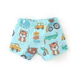 Babyhug 100% Cotton Knit Regular Trunks Tiger Print Pack of 3 - Multicolour