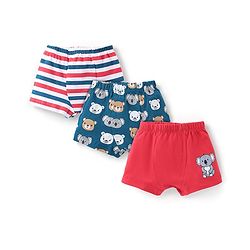 Babyhug 100% Cotton Knit Koala Printed Trunk Pack of 3 - Multicolour