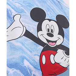 Babyhug Cotton Knit Full Sleeves Sweatshirt with Mickey Mouse Graphics - White & Blue