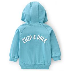Babyhug Cotton Full Sleeves Sweatshirt With Hood & Chip N Dale Graphics - Blue