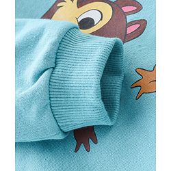 Babyhug Cotton Full Sleeves Sweatshirt With Hood & Chip N Dale Graphics - Blue