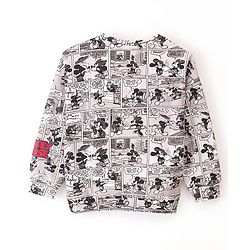 Babyhug Cotton Full Sleeves Sweatshirt With Mickey Mouse Graphics- White