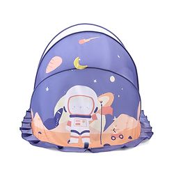Babyhug  Foldable Printed Mosquito Net Large Size Astronaut Theme- Blue