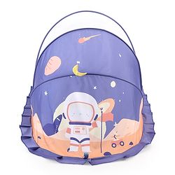 Babyhug  Foldable Printed Mosquito Net Large Size Astronaut Theme- Blue