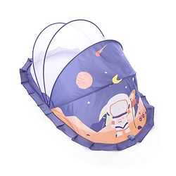 Babyhug  Foldable Printed Mosquito Net Large Size Astronaut Theme- Blue