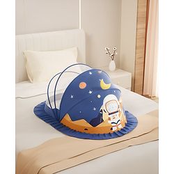 Babyhug  Foldable Printed Mosquito Net Small Size Astronaut Theme- Blue