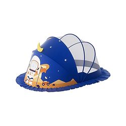 Babyhug  Foldable Printed Mosquito Net Small Size Astronaut Theme- Blue