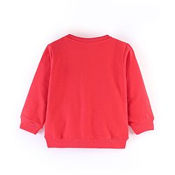 Babyhug Cotton Knit Full Sleeves Sweatshirt with Text Graphics Print - Red