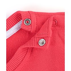 Babyhug Cotton Knit Full Sleeves Sweatshirt with Text Graphics Print - Red