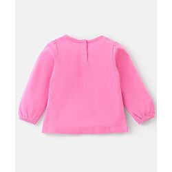 Babyhug Single Jersey Knit Dungaree Set With Full Sleeves Tee Text Print - Multicolour