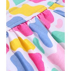 Babyhug Single Jersey Knit Dungaree Set With Full Sleeves Tee Text Print - Multicolour