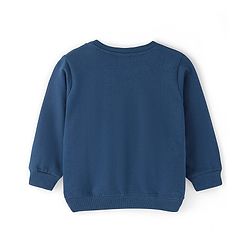Babyhug Cotton Knit Full Sleeves Sweatshirt With Text Graphics - Blue