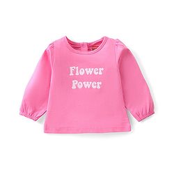 Babyhug 100% Cotton Knit Floral Printed Dungaree with Full Sleeves Inner Tee - Pink
