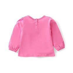 Babyhug 100% Cotton Knit Floral Printed Dungaree with Full Sleeves Inner Tee - Pink