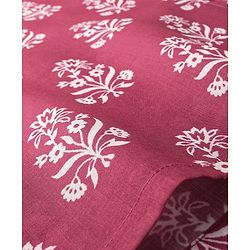 Babyhug 100% Cambric Full Sleeve Printed Kurta With Solid Dhoti Set - Magenta
