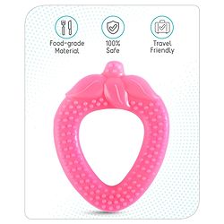 Babyhug Strawberry Shaped Silicone Teether - Pink
