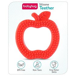 Babyhug Apple Shaped Silicone Teether - Red