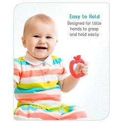 Babyhug Apple Shaped Silicone Teether - Red
